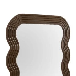 Venus Full Length Wave Mirror 180 x 100 cm – Walnut Stained Solid Wood Curvy Statement Mirror -Daals Store MIRR 162 WOOD detail1