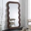 Venus Full Length Wave Mirror 180 x 100 cm – Walnut Stained Solid Wood Curvy Statement Mirror -Daals Store MIRR 162 WOOD main