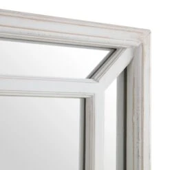 Edgeworth Washed White Distressed Wood – Full Length Windowpane Wall Mirror 160 x 60 cm -Daals Store MIRR 174 WASHWHITE detail2