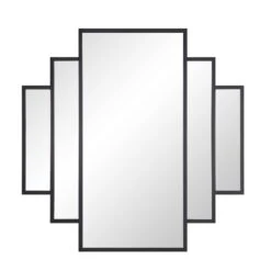 Sonia Black Metal Frame Art Deco Square Wall Mirror 90 X 90 Cm 9 Sonia Black Metal Frame Art Deco Square Wall Mirror 90 X 90 Cm -Daals Store MIRR 176 BLACK WB1