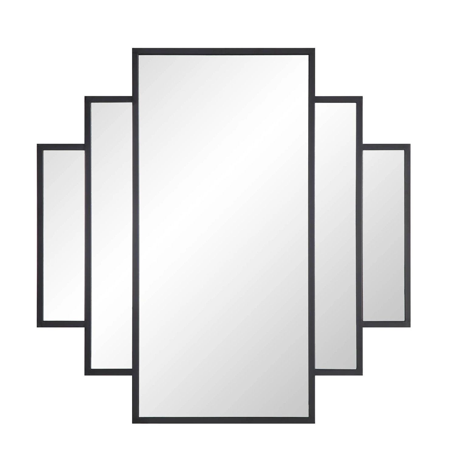 Sonia Black Metal Frame Art Deco Square Wall Mirror 90 X 90 Cm 3 Sonia Black Metal Frame Art Deco Square Wall Mirror 90 X 90 Cm - Image 3