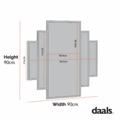 Sonia Black Metal Frame Art Deco Square Wall Mirror 90 X 90 Cm 11 Sonia Black Metal Frame Art Deco Square Wall Mirror 90 X 90 Cm -Daals Store MIRR 176 CHART