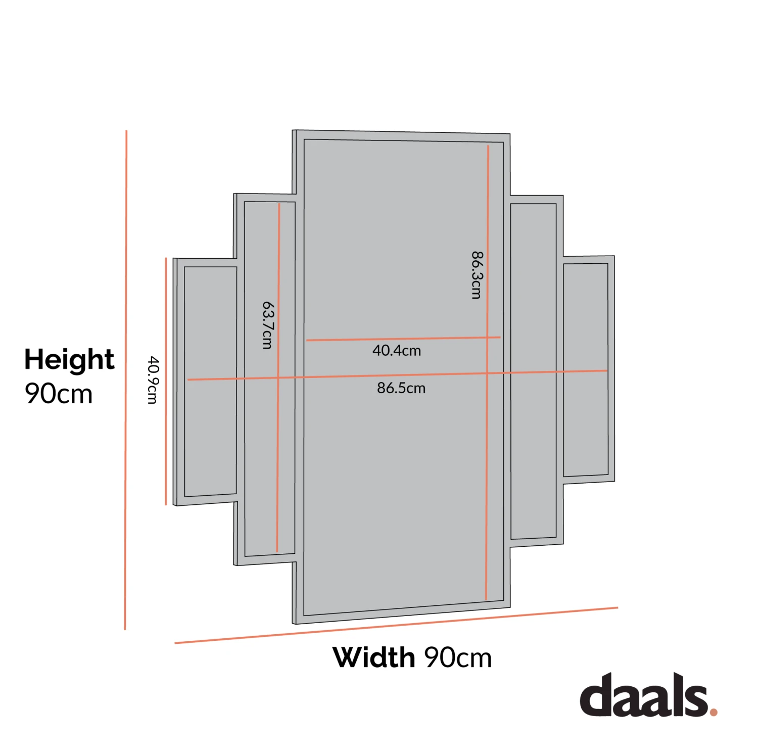 Sonia Black Metal Frame Art Deco Square Wall Mirror 90 X 90 Cm 5 Sonia Black Metal Frame Art Deco Square Wall Mirror 90 X 90 Cm - Image 5