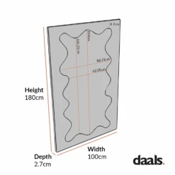 Destin Wave Mirror 180 X 100 Cm, Taupe Gloss 11 Destin Wave Mirror 180 X 100 Cm, Taupe Gloss -Daals Store MIRR 180 CHART