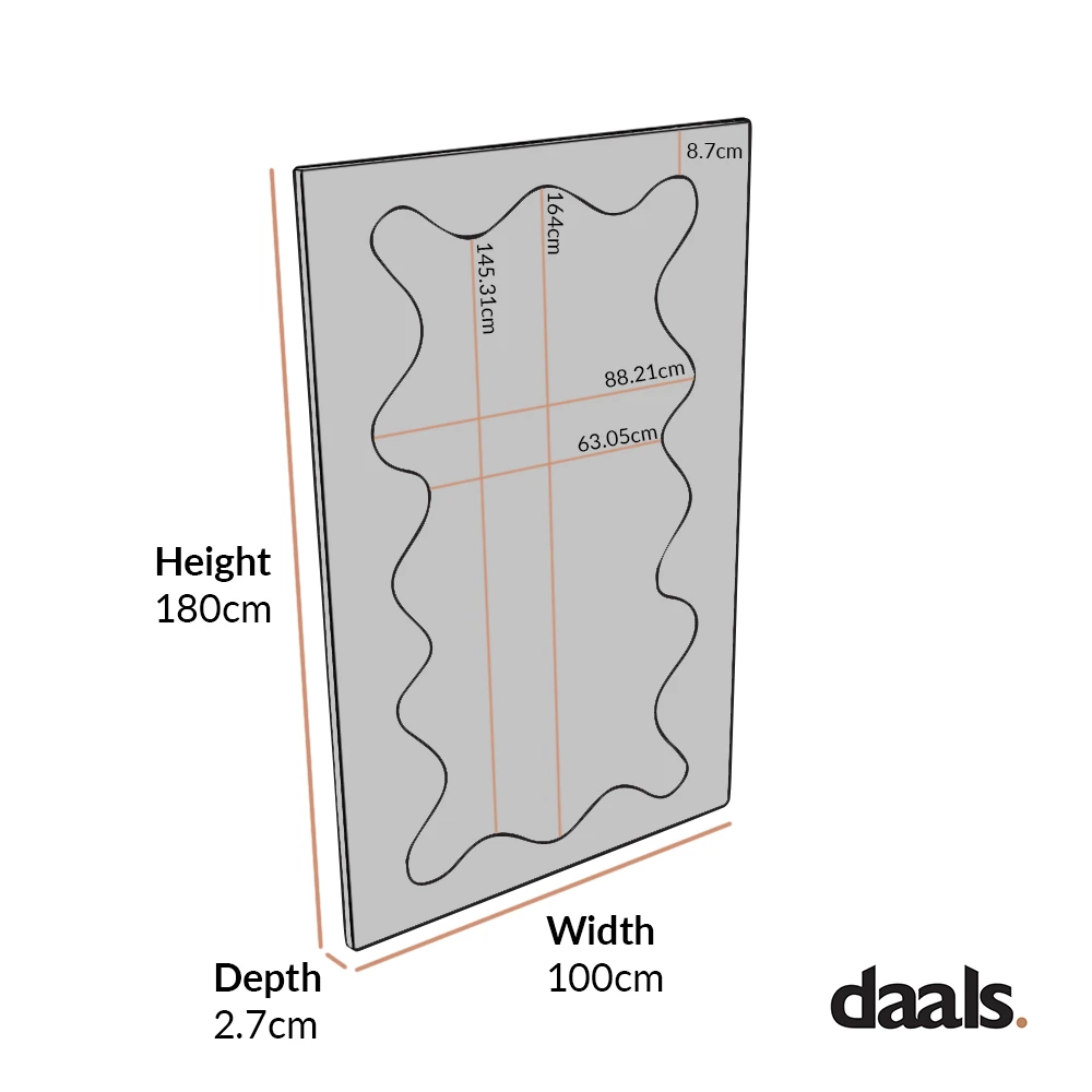 Destin Wave Mirror 180 X 100 Cm, Taupe Gloss 5 Destin Wave Mirror 180 X 100 Cm, Taupe Gloss - Image 5
