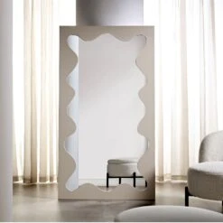 Destin Wave Mirror 180 X 100 Cm, Taupe Gloss