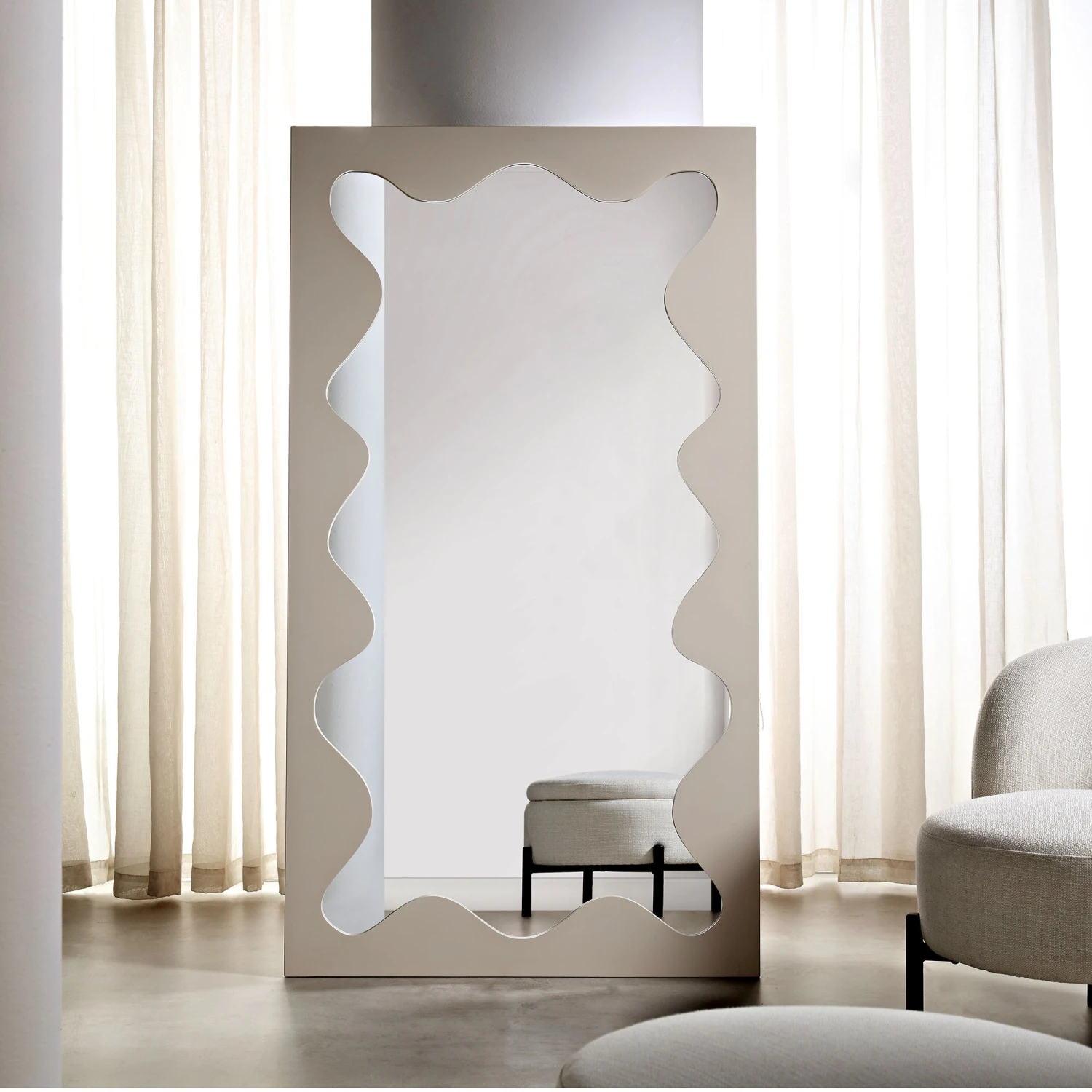 Destin Wave Mirror 180 X 100 Cm, Taupe Gloss 1 Destin Wave Mirror 180 X 100 Cm, Taupe Gloss