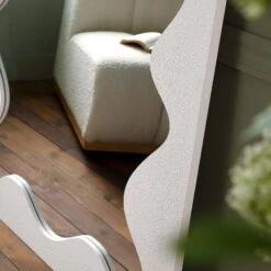 Destin Wave 180 x 100 cm White Matte – Contemporary Textured Wavy Full Length Mirror -Daals Store MIRR 180 WHITE MATTE scene2