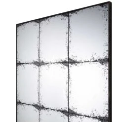 Bibury Distressed Black & Bronze Antique Window Pane Full Length Mirror - 180 x 100 cm Industrial Floor Mirror -Daals Store MIRR 227 BLACK detail1