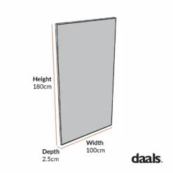 Bibury Distressed Black & Bronze Antique Window Pane Full Length Mirror - 180 x 100 cm Industrial Floor Mirror -Daals Store MIRR 227 CHART