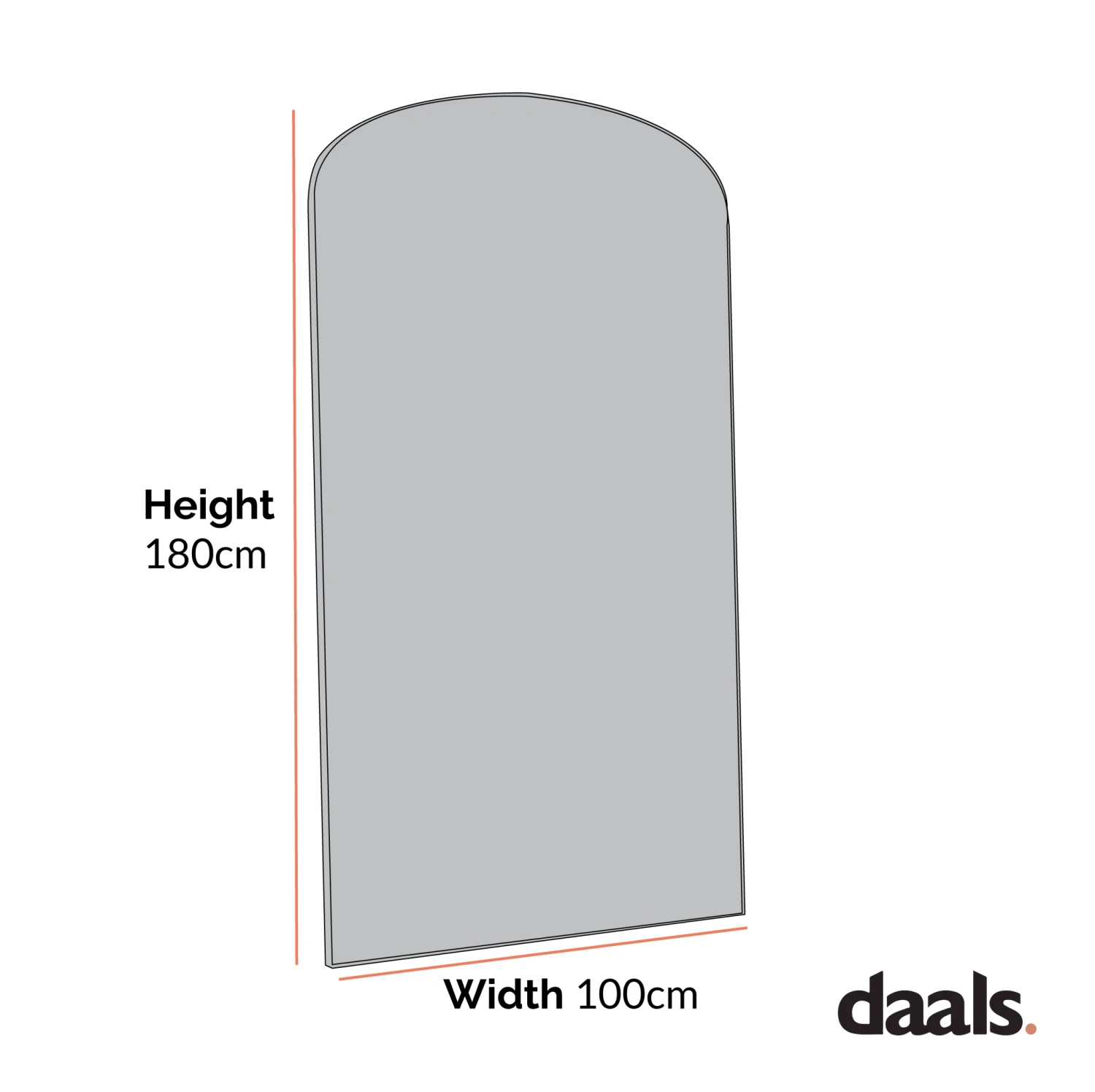 Emmy Extra-Large Black Arch Floor Mirror 180 X 100 Cm 5 Emmy Extra-Large Black Arch Floor Mirror 180 X 100 Cm - Image 5