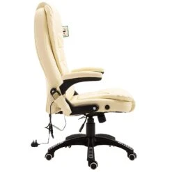 Executive Recline Padded Swivel Office Chair With Vibrating Massage Function, MM17 Cream 11 Executive Recline Padded Swivel Office Chair With Vibrating Massage Function, MM17 Cream -Daals Store MM17CREAM1 WB3