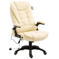Executive Recline Padded Swivel Office Chair With Vibrating Massage Function, MM17 Cream 13 Executive Recline Padded Swivel Office Chair With Vibrating Massage Function, MM17 Cream -Daals Store MM17CREAM1 WB5