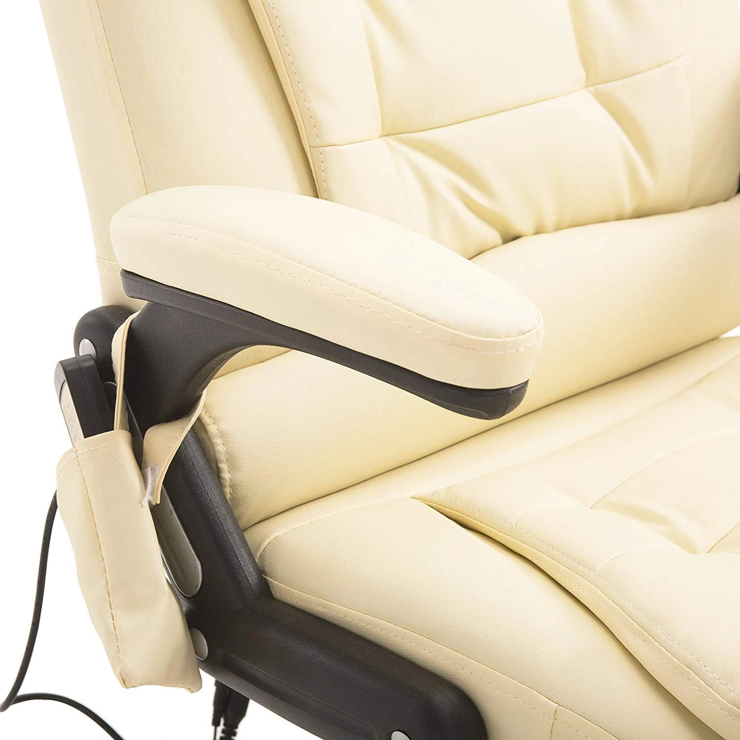 Executive Recline Padded Swivel Office Chair With Vibrating Massage Function, MM17 Cream 7 Executive Recline Padded Swivel Office Chair With Vibrating Massage Function, MM17 Cream - Image 7