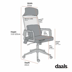 Beni Plus Mesh Swivel Office Chair With Massage Lumbar Cushion In Green 11 Beni Plus Mesh Swivel Office Chair With Massage Lumbar Cushion In Green -Daals Store MM94GREEN CHART