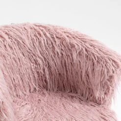 Kylie Plush Shaggy Faux Fur Swivel Chair, Pink 14 Kylie Plush Shaggy Faux Fur Swivel Chair, Pink -Daals Store MO103PINKPLUSH detail1
