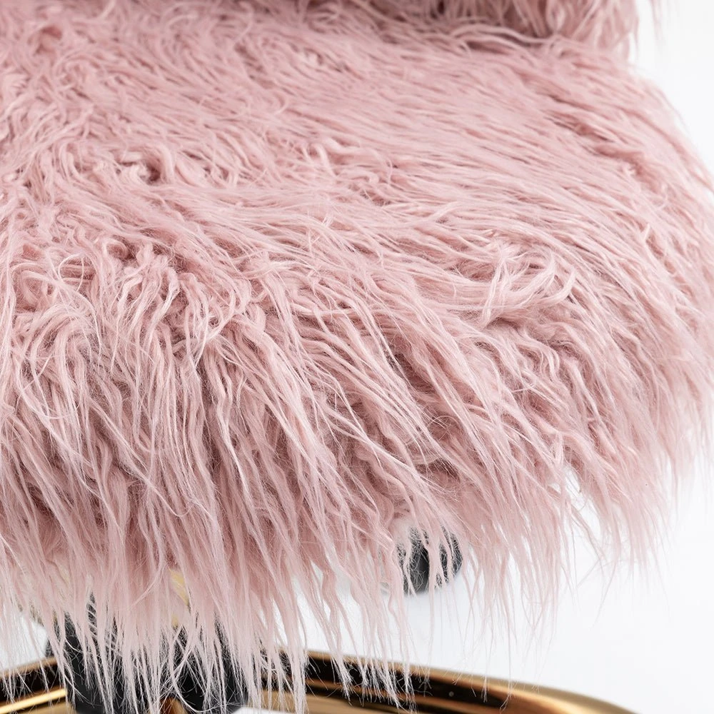 Kylie Plush Shaggy Faux Fur Swivel Chair, Pink 8 Kylie Plush Shaggy Faux Fur Swivel Chair, Pink - Image 8