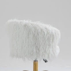 Kylie Plush Shaggy Faux Fur Swivel Chair, White 13 Kylie Plush Shaggy Faux Fur Swivel Chair, White -Daals Store MO103WHITEPLUSH scene4