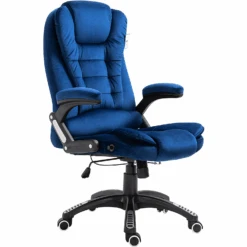 Executive Recline Extra Padded Office Chair Standard, MO17 Blue Velvet