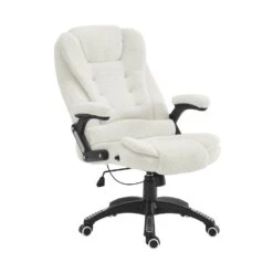 Executive Recline Extra Padded Office Chair Standard, MO17 White Teddy 11 Executive Recline Extra Padded Office Chair Standard, MO17 White Teddy -Daals Store MO17WHITEBOUCLE WB4