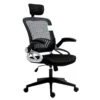 Mesh High Back Extra Padded Swivel Office Chair With Head Support & Adjustable Arms, Black -Daals Store MO21BLACKHB WB1