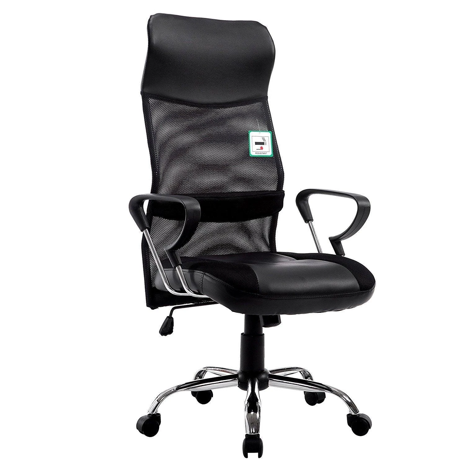 Sleek Design High Back Mesh Fabric Swivel Office Chair With Chrome Base, MO57 Black 1 Sleek Design High Back Mesh Fabric Swivel Office Chair With Chrome Base, MO57 Black