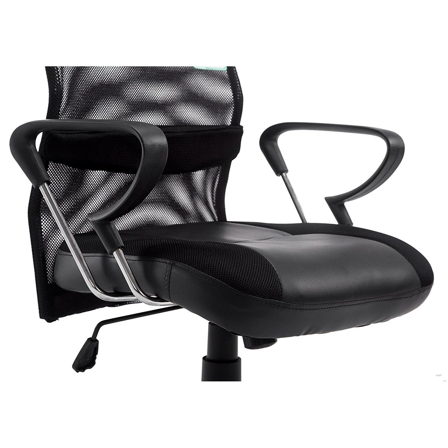 Sleek Design High Back Mesh Fabric Swivel Office Chair With Chrome Base, MO57 Black 6 Sleek Design High Back Mesh Fabric Swivel Office Chair With Chrome Base, MO57 Black - Image 6