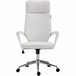 Cherry Tree Furniture High Back Modern Design PU Leather Swivel Office Chair Computer Desk Chair, MO68 White -Daals Store MO68WHITE WB2