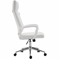 Cherry Tree Furniture High Back Modern Design PU Leather Swivel Office Chair Computer Desk Chair, MO68 White -Daals Store MO68WHITE WB3