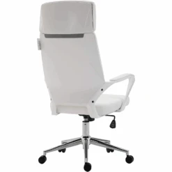 Cherry Tree Furniture High Back Modern Design PU Leather Swivel Office Chair Computer Desk Chair, MO68 White -Daals Store MO68WHITE WB4