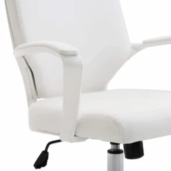 Cherry Tree Furniture High Back Modern Design PU Leather Swivel Office Chair Computer Desk Chair, MO68 White -Daals Store MO68WHITE detail1