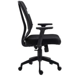 Black Mesh Medium Back Executive Office Chair Swivel Desk Chair With Synchro-Tilt, Adjustable Armrests -Daals Store MO73BLACK LB WB3