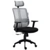 Grey Mesh High Back Executive Office Chair Swivel Desk Chair With Synchro-Tilt, Adjustable Armrest & Headrest 16 Grey Mesh High Back Executive Office Chair Swivel Desk Chair With Synchro-Tilt, Adjustable Armrest & Headrest -Daals Store MO73GREY HB WB1