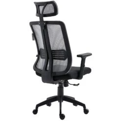 Grey Mesh High Back Executive Office Chair Swivel Desk Chair With Synchro-Tilt, Adjustable Armrest & Headrest -Daals Store MO73GREY HB WB5