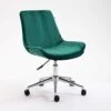 Cherry Tree Furniture Cala Vintage Pine Green Colour Velvet Desk Chair Swivel Chair With Chrome Feet 23 Cherry Tree Furniture Cala Vintage Pine Green Colour Velvet Desk Chair Swivel Chair With Chrome Feet -Daals Store MO83GREEN WB1