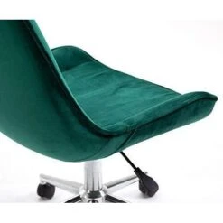 Cherry Tree Furniture Cala Vintage Pine Green Colour Velvet Desk Chair Swivel Chair With Chrome Feet 16 Cherry Tree Furniture Cala Vintage Pine Green Colour Velvet Desk Chair Swivel Chair With Chrome Feet -Daals Store MO83GREEN detail3
