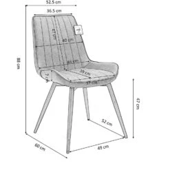 Cala Set Of 2 Green Velvet Dining Chairs 12 Cala Set Of 2 Green Velvet Dining Chairs -Daals Store MO84 CHART