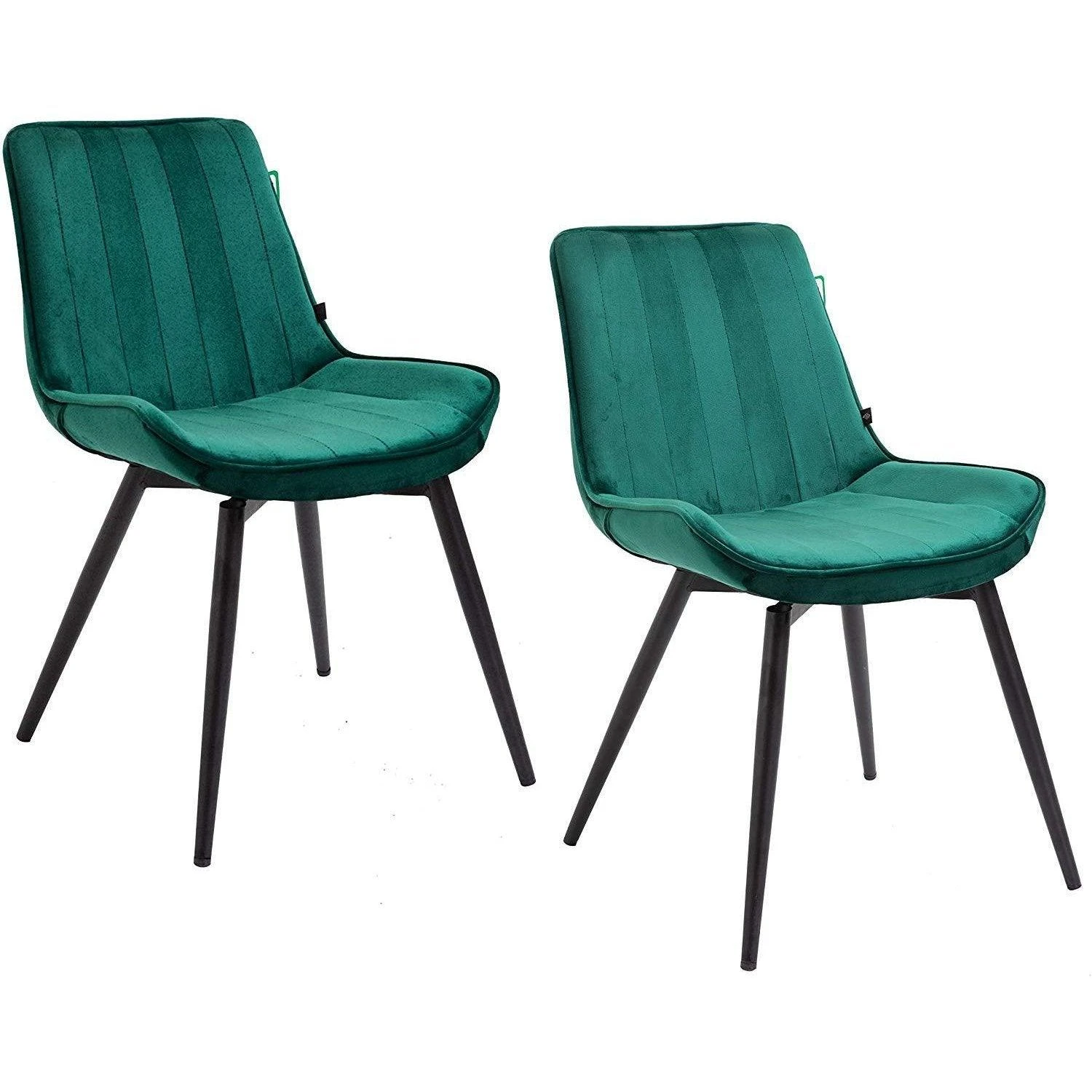 Cala Set Of 2 Green Velvet Dining Chairs 1 Cala Set Of 2 Green Velvet Dining Chairs