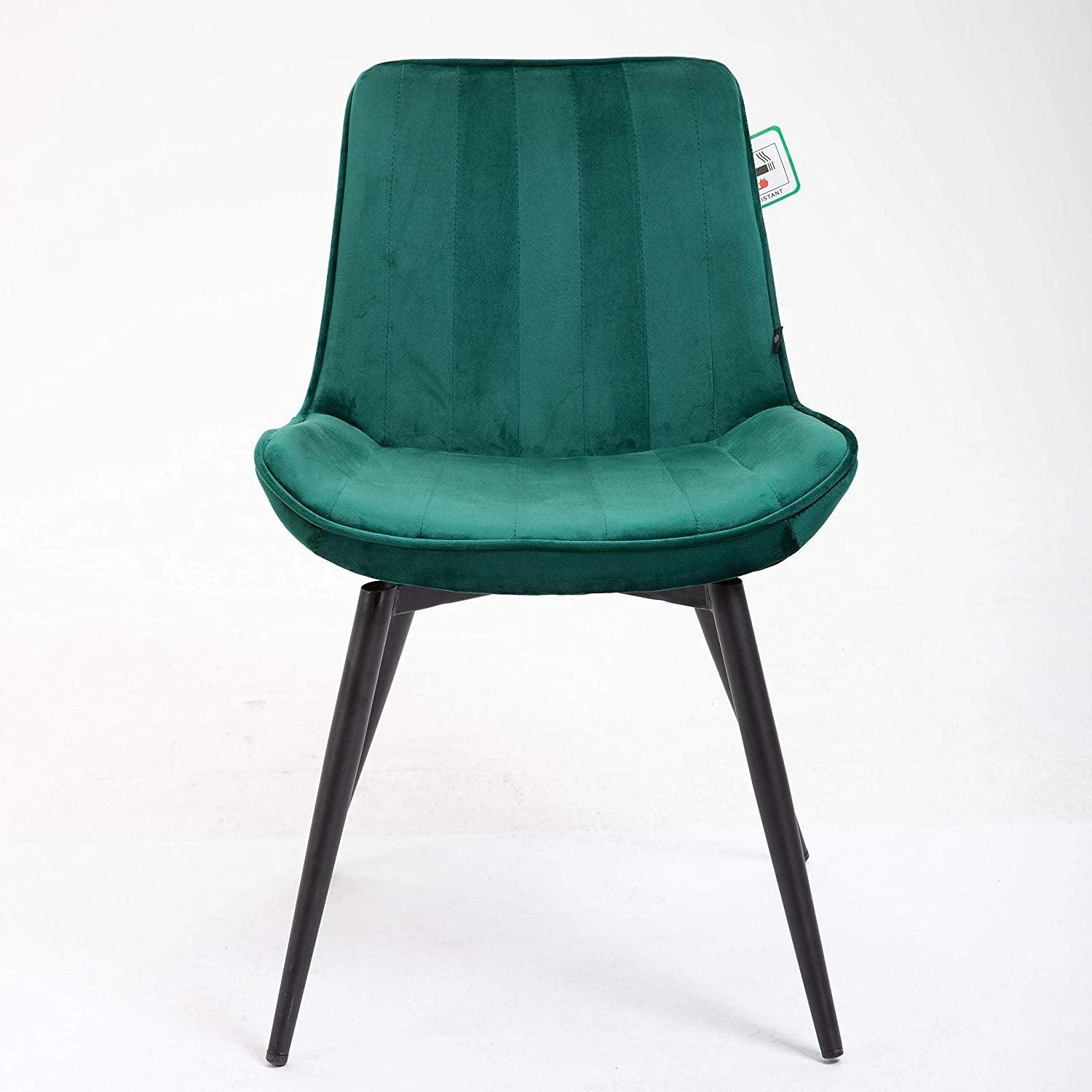 Cala Set Of 2 Green Velvet Dining Chairs 4 Cala Set Of 2 Green Velvet Dining Chairs - Image 4