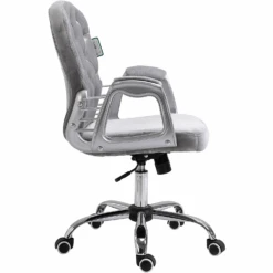 Grey Velvet Chesterfield Mid Back Swivel Chair 10 Grey Velvet Chesterfield Mid Back Swivel Chair -Daals Store MO85GREY WB3