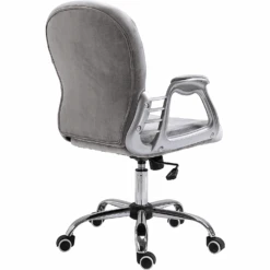 Grey Velvet Chesterfield Mid Back Swivel Chair 11 Grey Velvet Chesterfield Mid Back Swivel Chair -Daals Store MO85GREY WB4