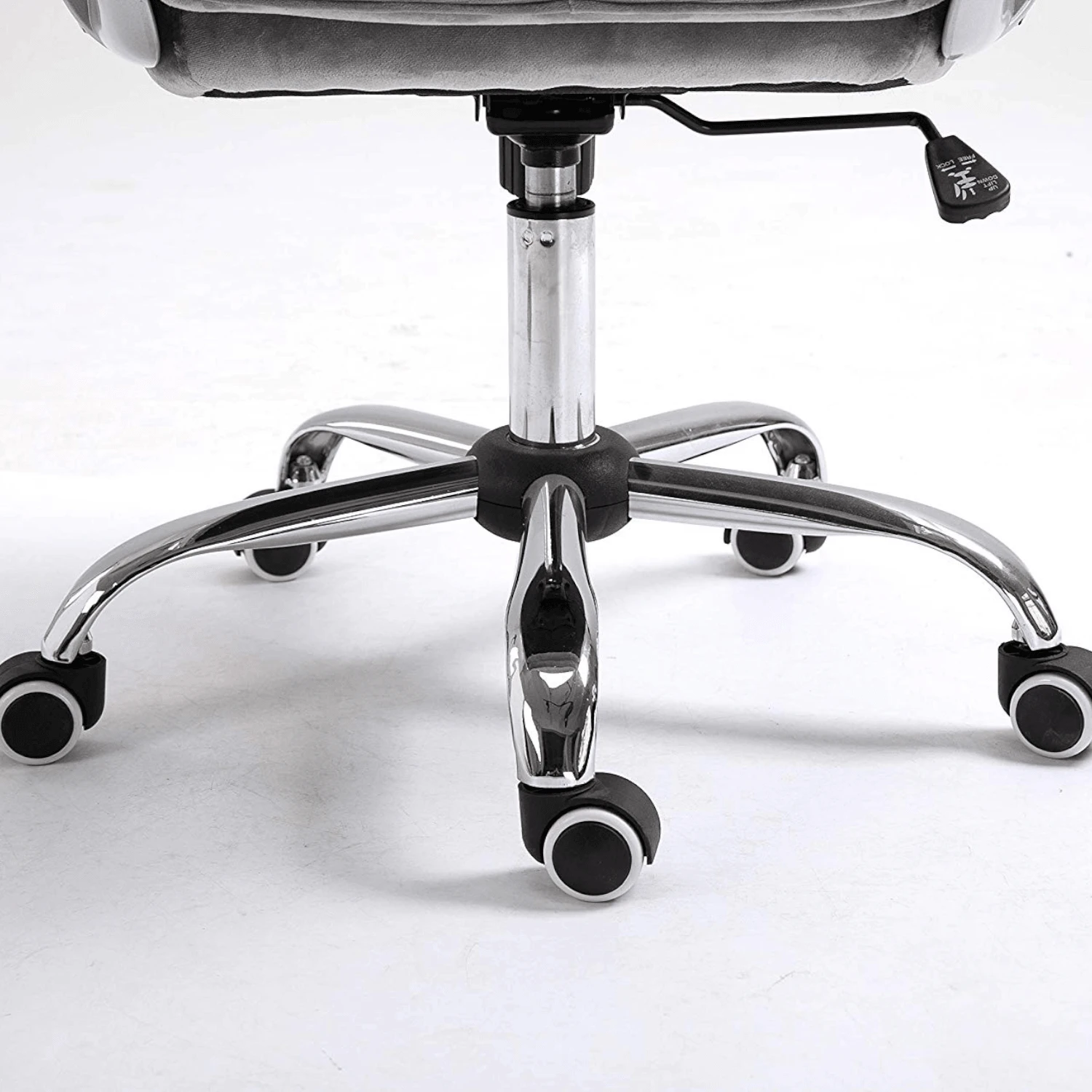 Grey Velvet Chesterfield Mid Back Swivel Chair 7 Grey Velvet Chesterfield Mid Back Swivel Chair - Image 7