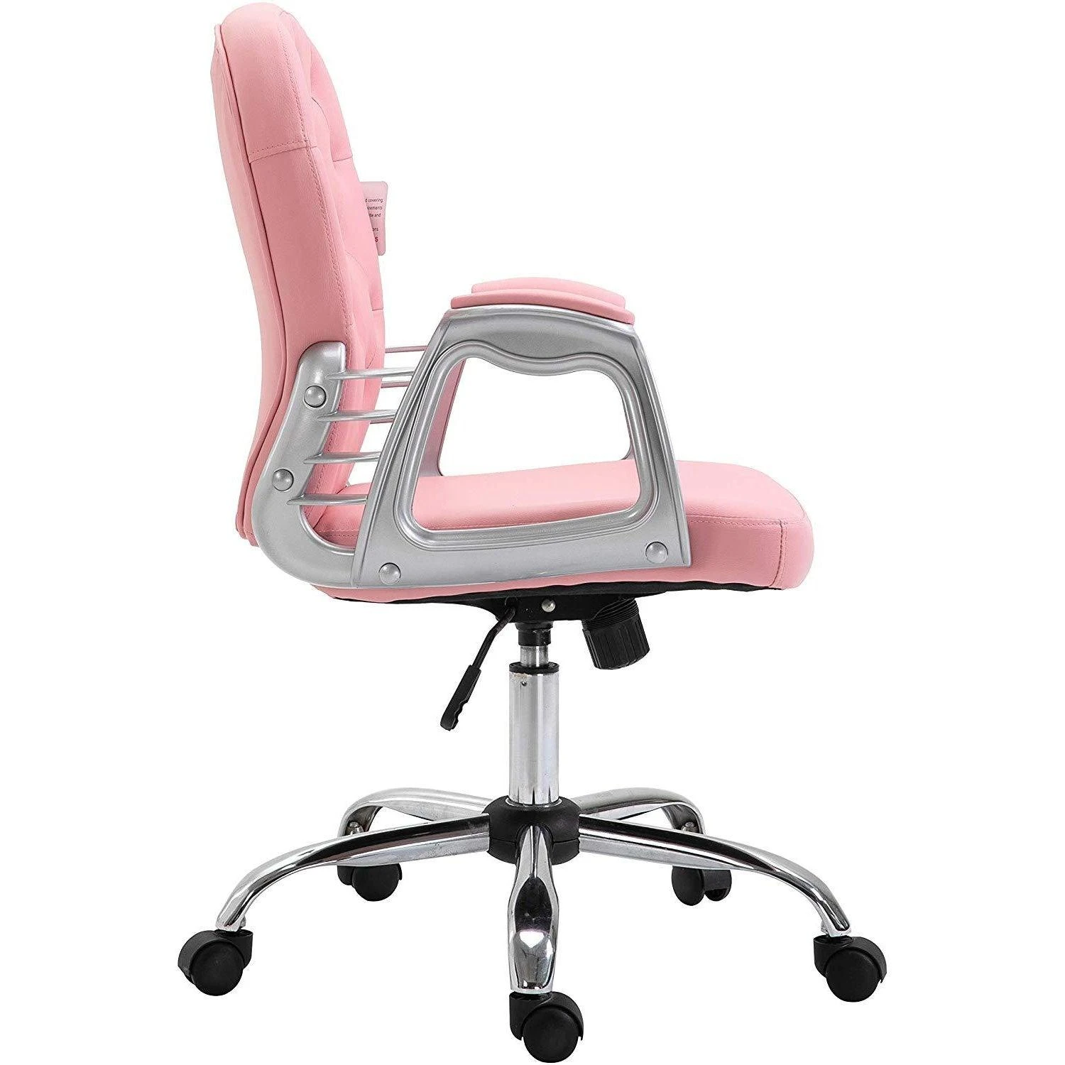 Pink Faux Leather Chesterfield Swivel Chair 4 Pink Faux Leather Chesterfield Swivel Chair - Image 4