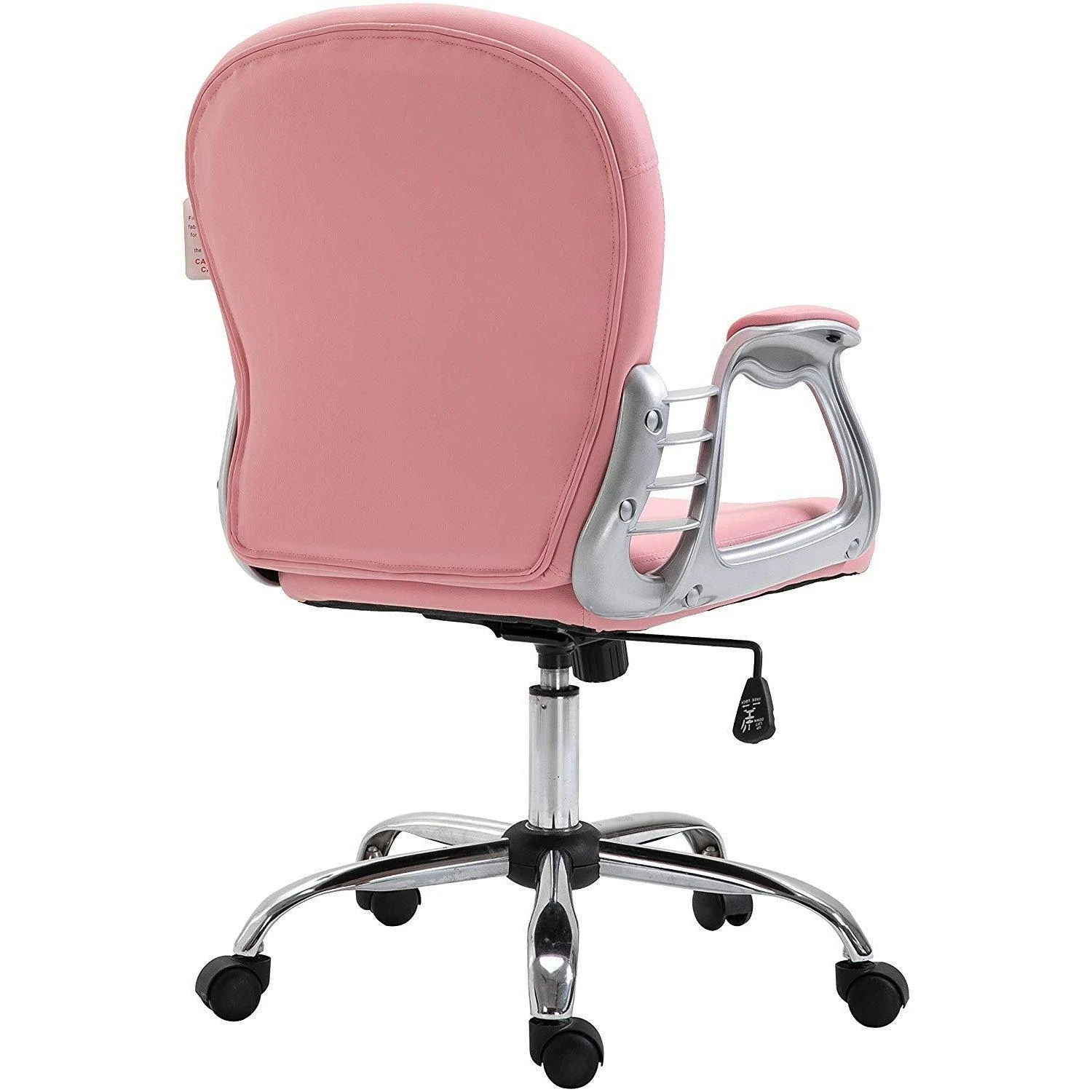 Pink Faux Leather Chesterfield Swivel Chair 5 Pink Faux Leather Chesterfield Swivel Chair - Image 5