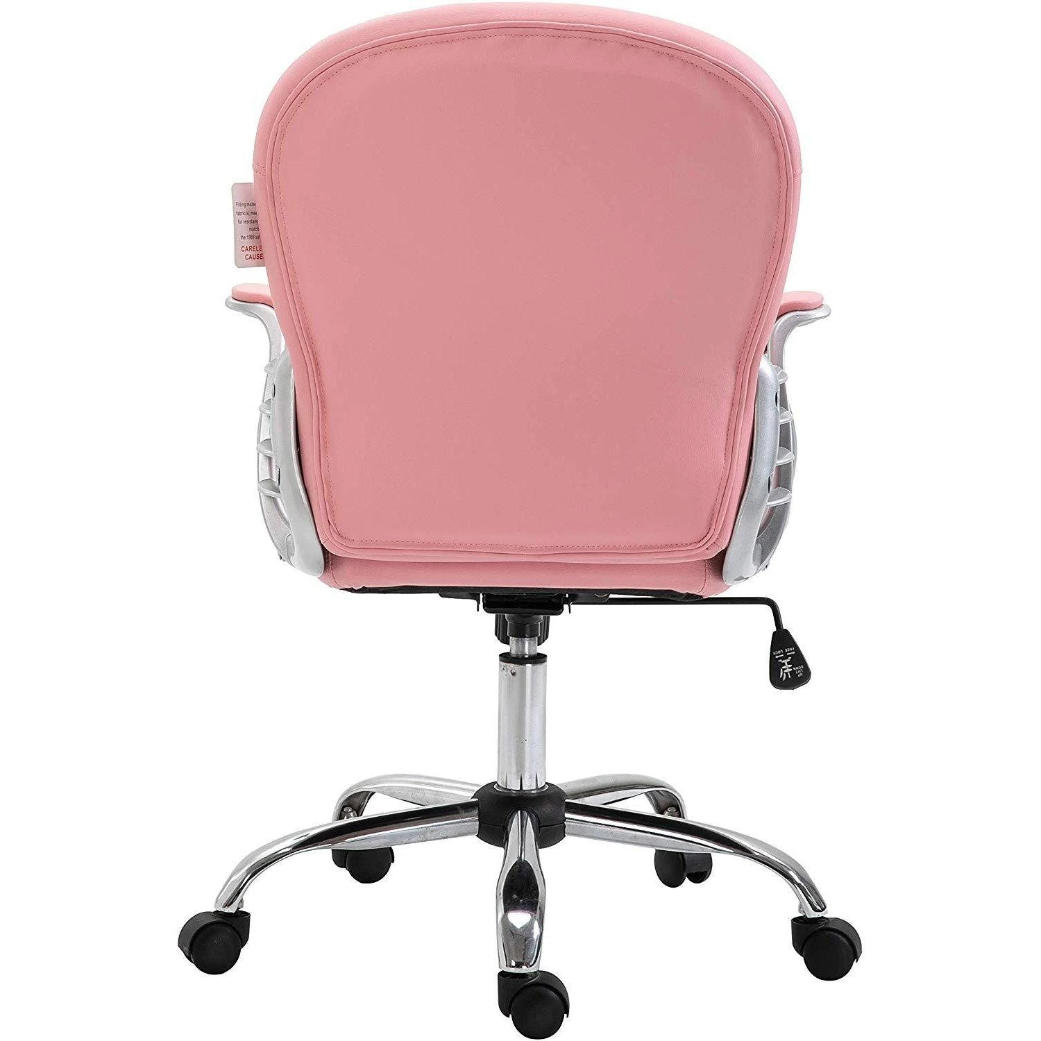 Pink Faux Leather Chesterfield Swivel Chair 6 Pink Faux Leather Chesterfield Swivel Chair - Image 6
