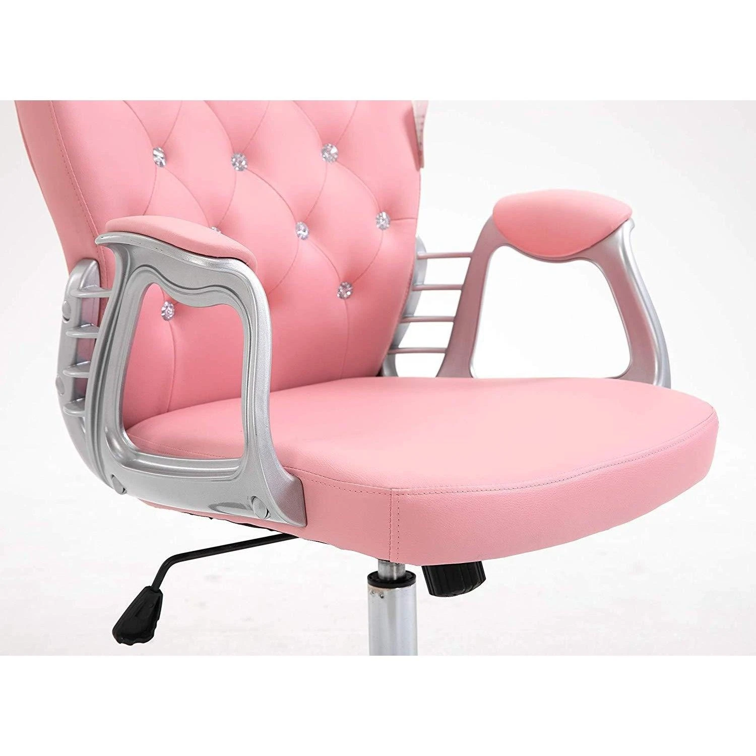 Pink Faux Leather Chesterfield Swivel Chair 7 Pink Faux Leather Chesterfield Swivel Chair - Image 7