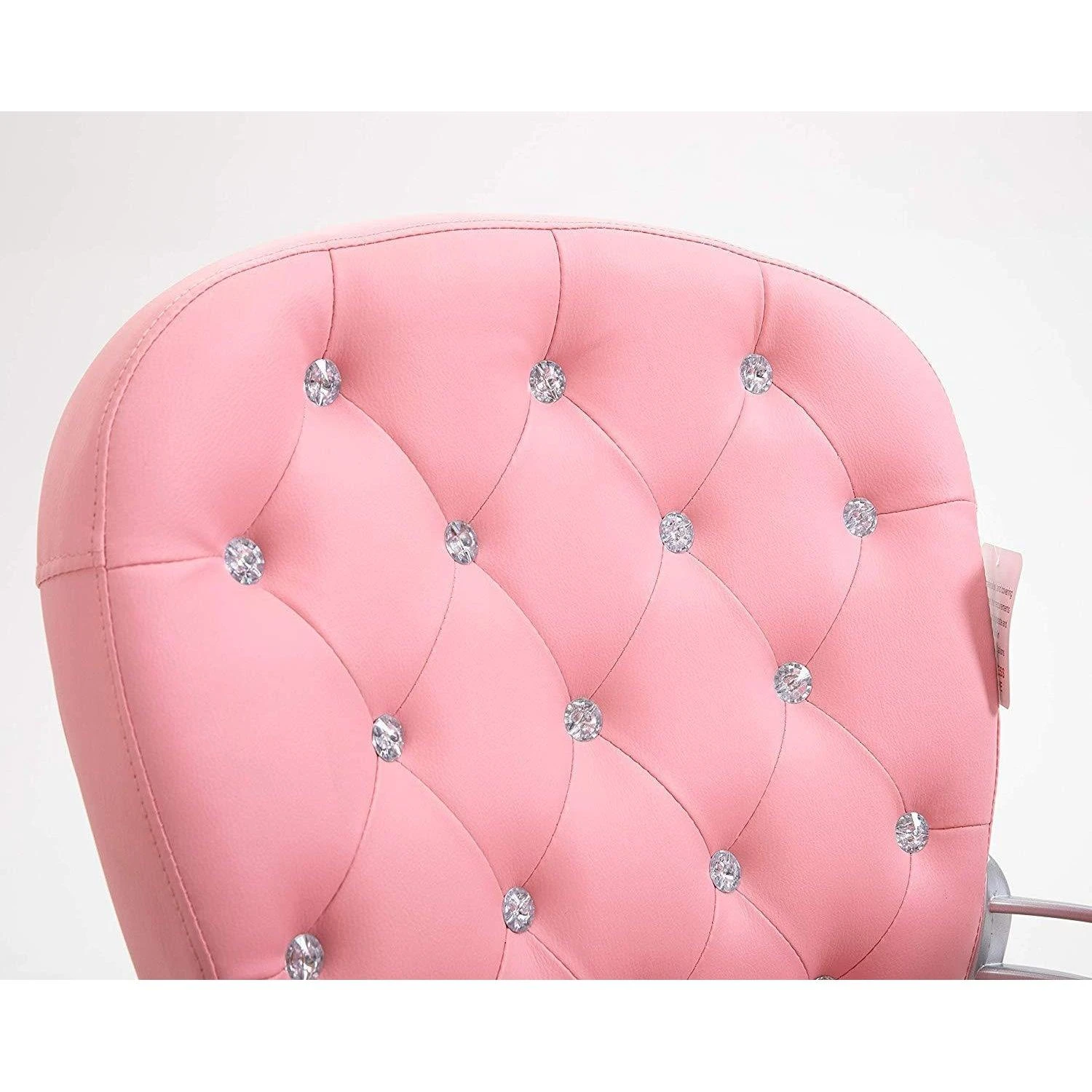 Pink Faux Leather Chesterfield Swivel Chair 8 Pink Faux Leather Chesterfield Swivel Chair - Image 8