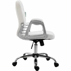 White Faux Leather Chesterfield Swivel Chair 10 White Faux Leather Chesterfield Swivel Chair -Daals Store MO85WHITE WB3