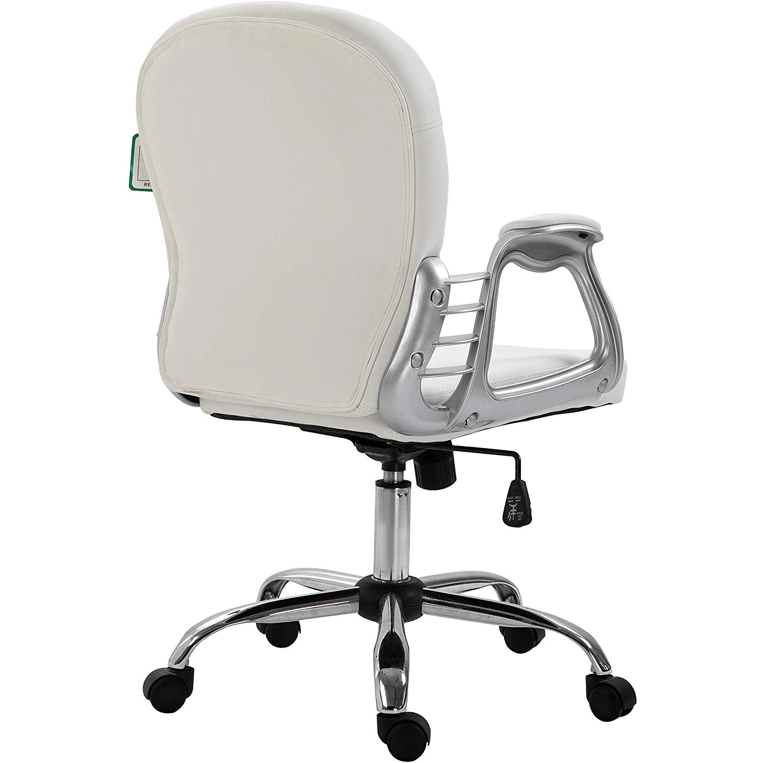 White Faux Leather Chesterfield Swivel Chair 5 White Faux Leather Chesterfield Swivel Chair - Image 5