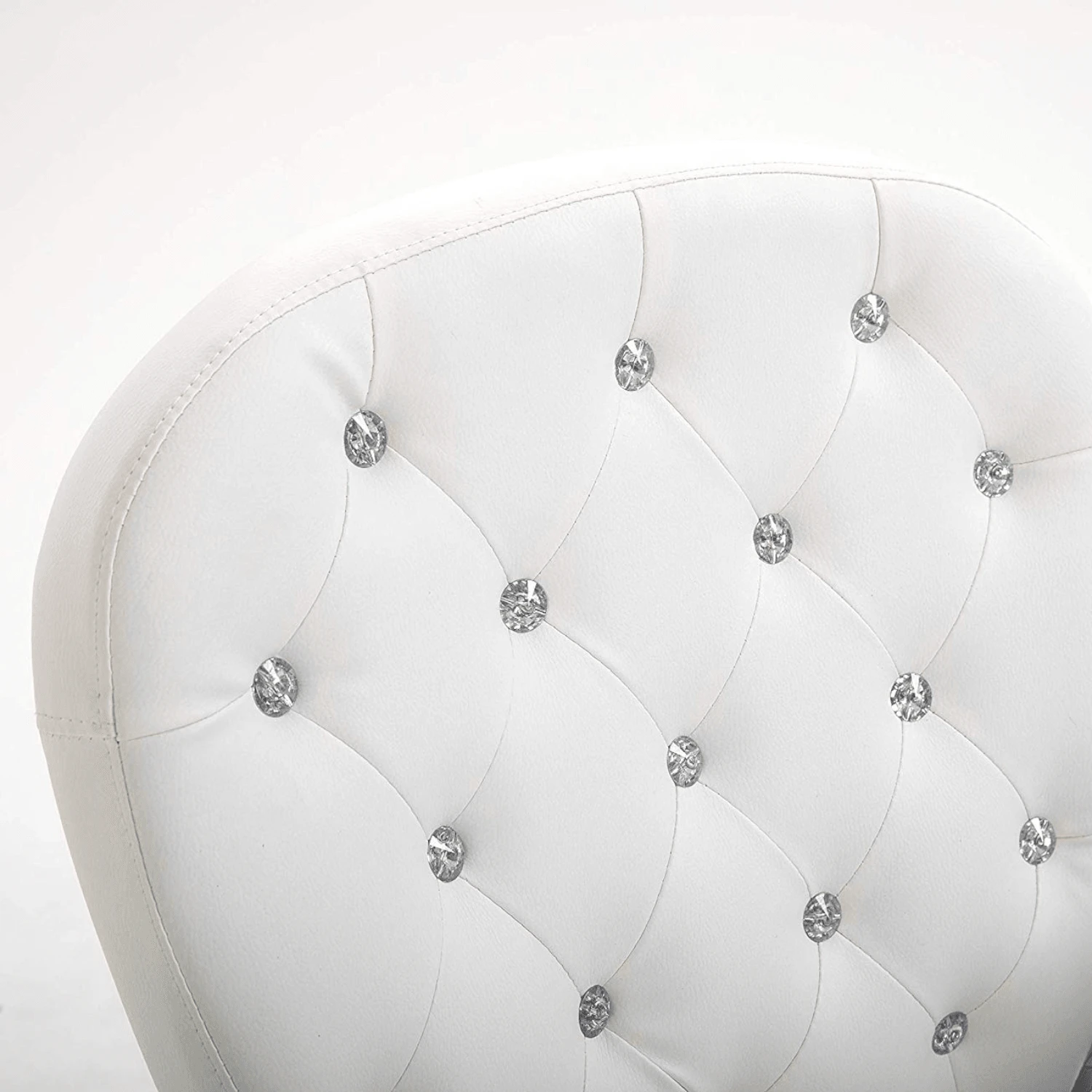 White Faux Leather Chesterfield Swivel Chair 7 White Faux Leather Chesterfield Swivel Chair - Image 7